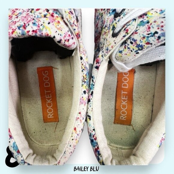 Rocket Dog Splatter Paint Art Sneaker Shoe Multi Color 8 - Picture 6 of 8